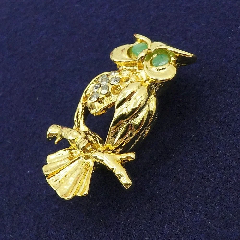 Vintage Owl‎ Brooch Lot Rhinestone Figural Novelty Animal 3pc